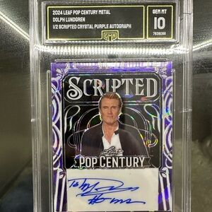 Graded 10 Dolph Lundgren autograph 1/2 card